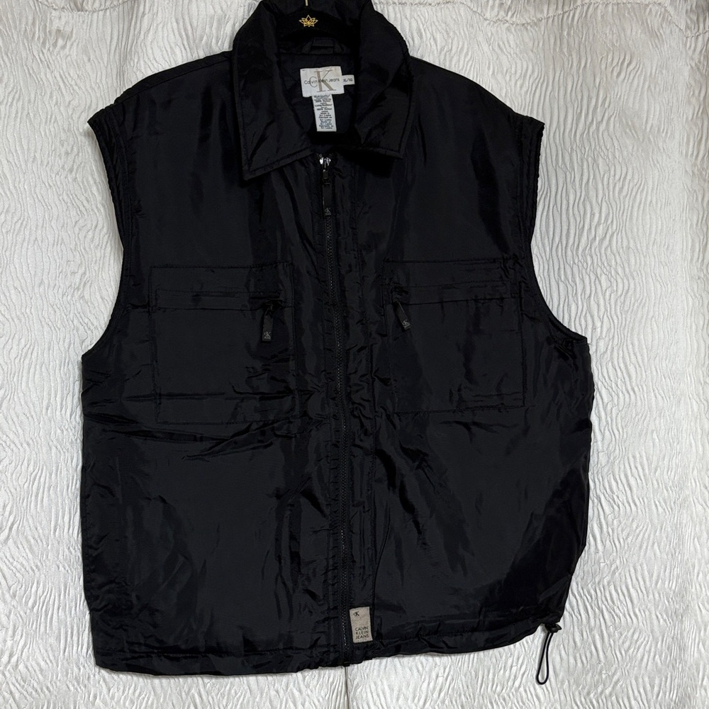 Calvin Klein CK Full Zip Black Nylon Vest Men's~ Size XL